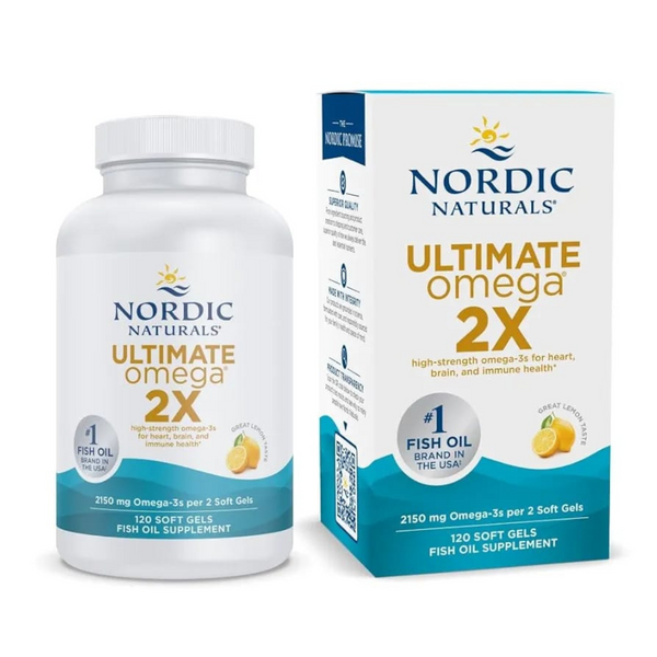 Nordic Naturals Ultimate Omega 2X – Lemon Flavor High-Strength Omega-3 Fish Oil Supplement | 120 Soft Gels